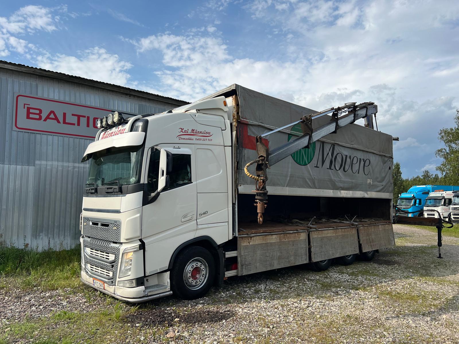VOLVO FH13 540, 2015, CRANE + REMOTE + HYDRAULIC ROOF
