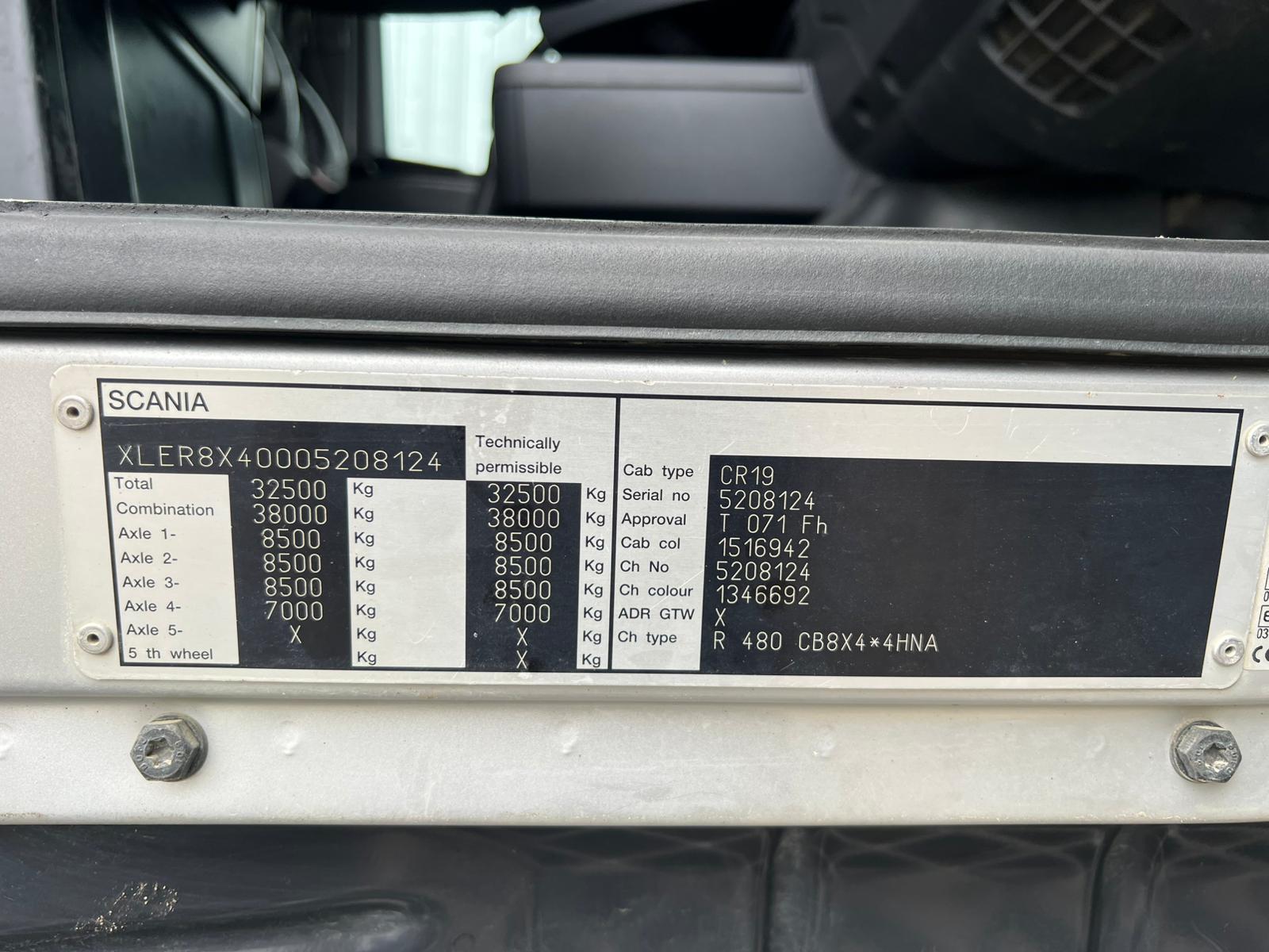 SCANIA R480, 8×4, 2008 year TIPPER TRUCK